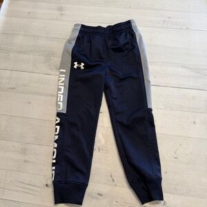 Under armour boys navy blue grey sweatpants size 4